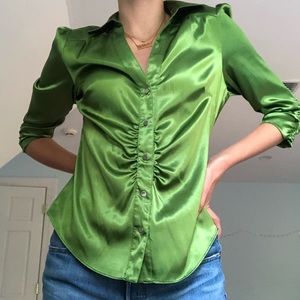 BCBGMaxAzria green top
